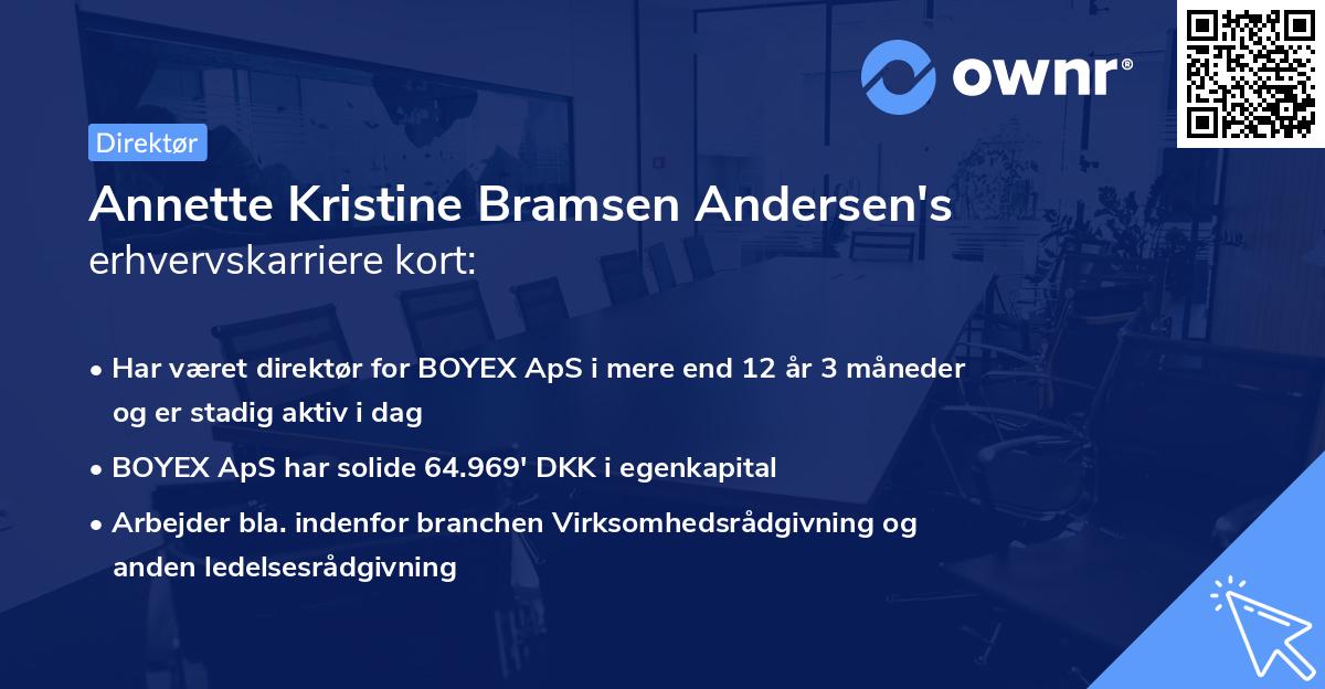 Annette Kristine Bramsen Andersen's erhvervskarriere kort