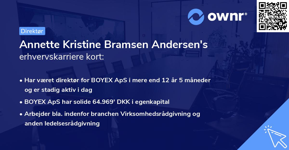 Annette Kristine Bramsen Andersen's erhvervskarriere kort
