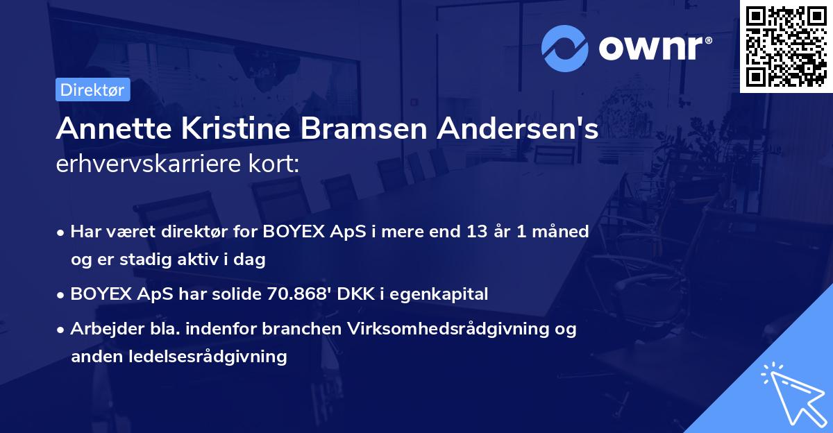 Annette Kristine Bramsen Andersen's erhvervskarriere kort