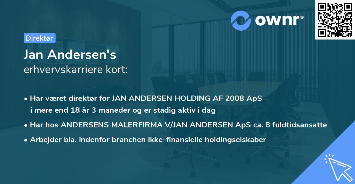 Jan Andersen's erhvervskarriere kort