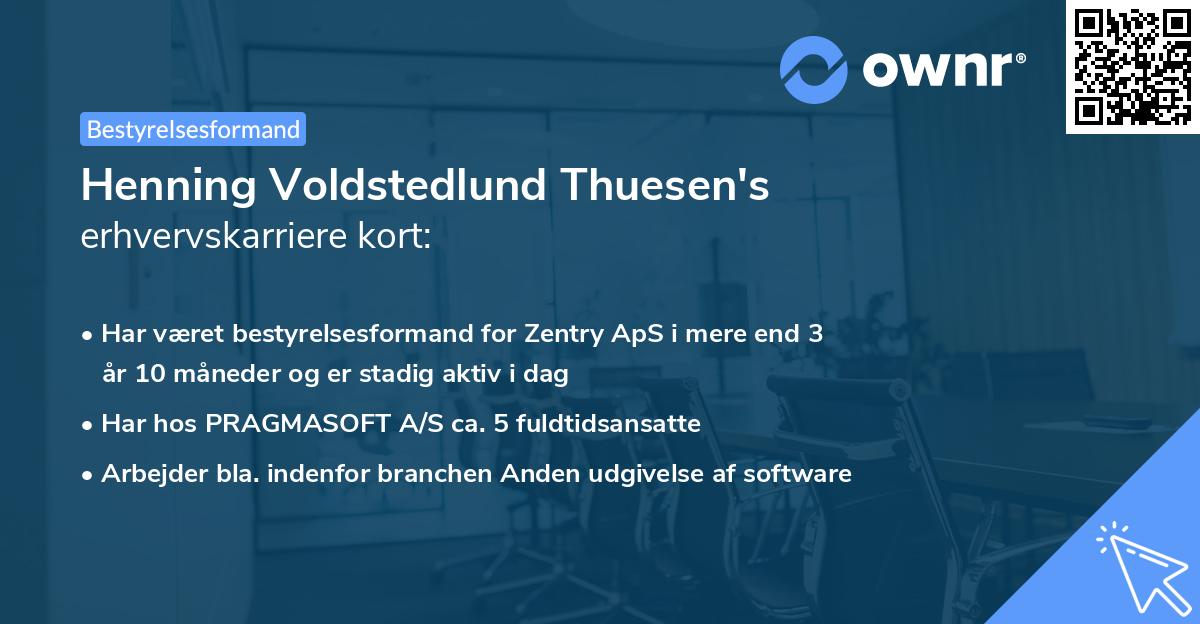 Henning Voldstedlund Thuesen's erhvervskarriere kort