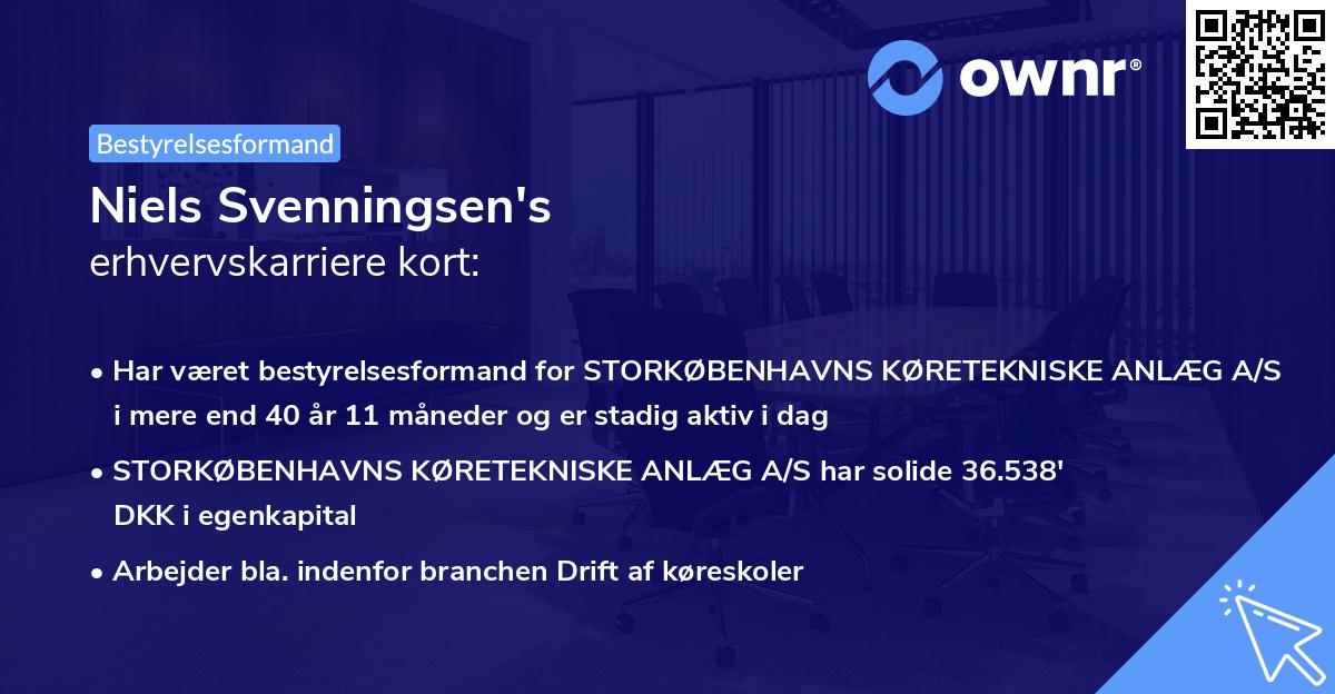Niels Svenningsen's erhvervskarriere kort