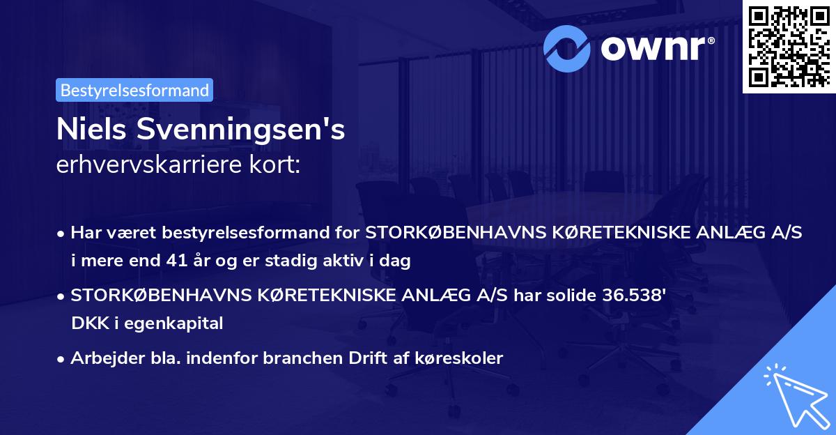 Niels Svenningsen's erhvervskarriere kort