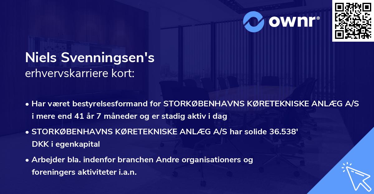 Niels Svenningsen's erhvervskarriere kort