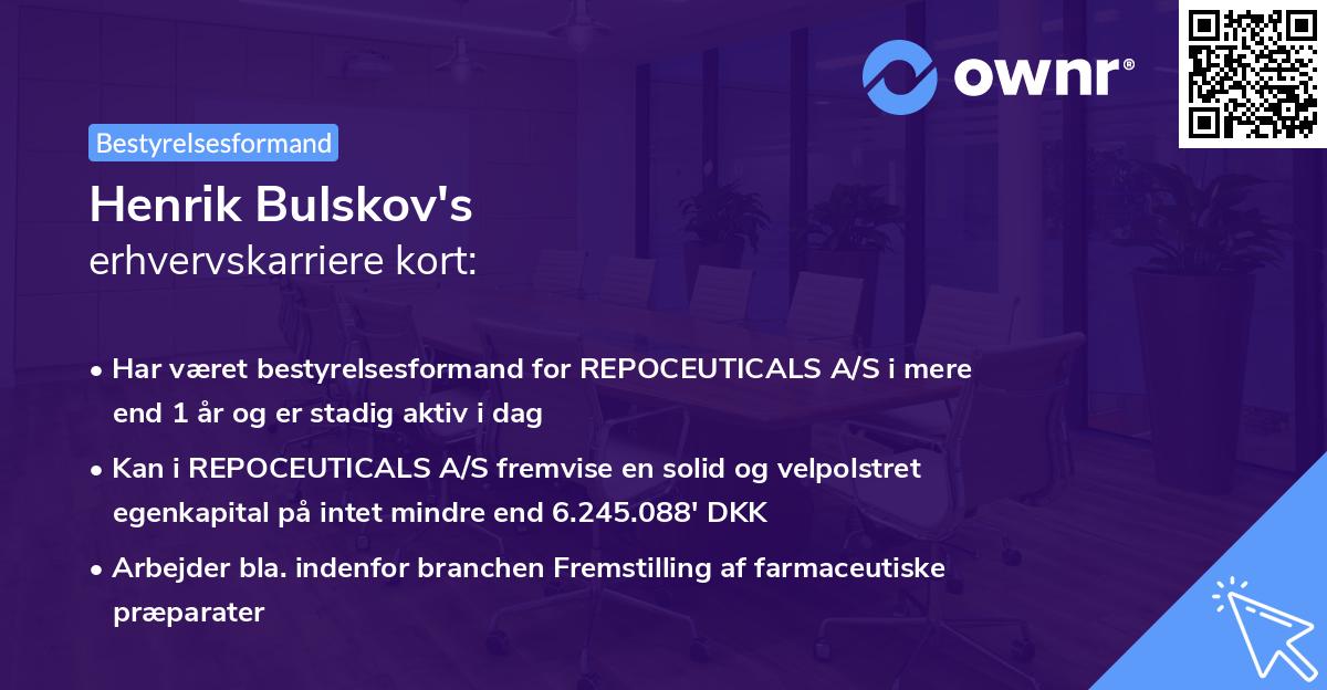 Henrik Bulskov's erhvervskarriere kort