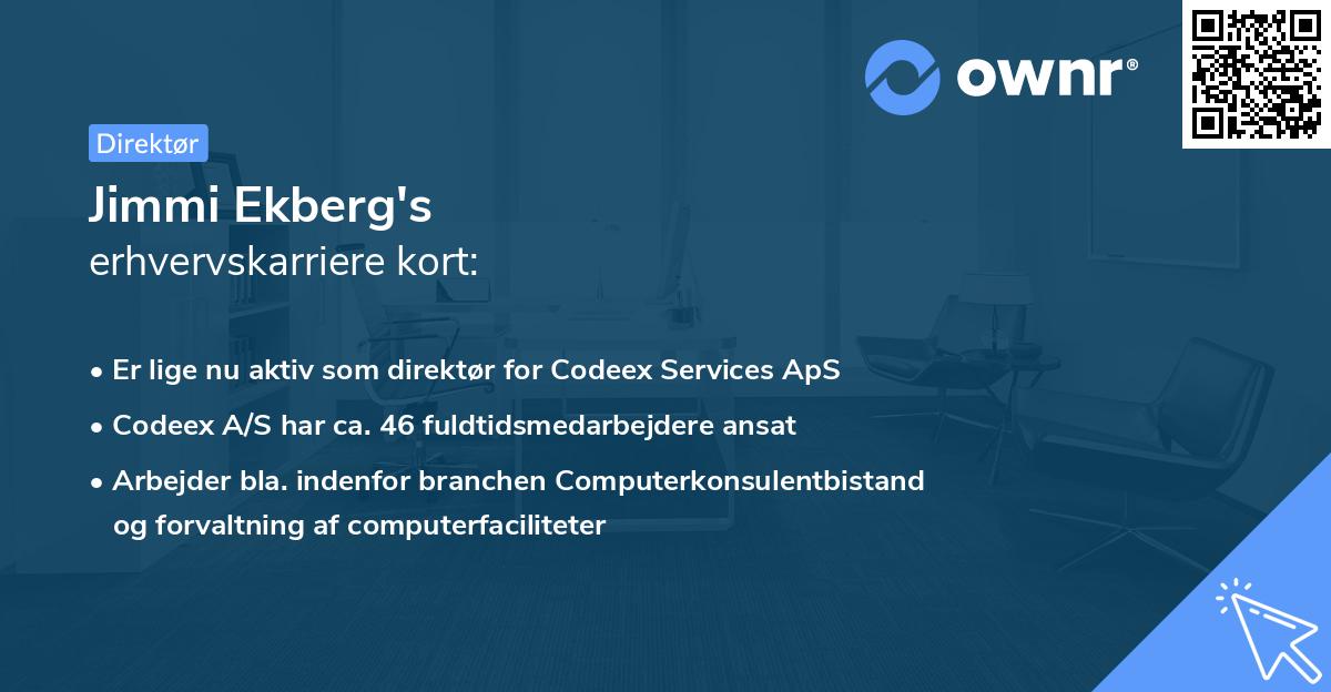 Jimmi Ekberg's erhvervskarriere kort