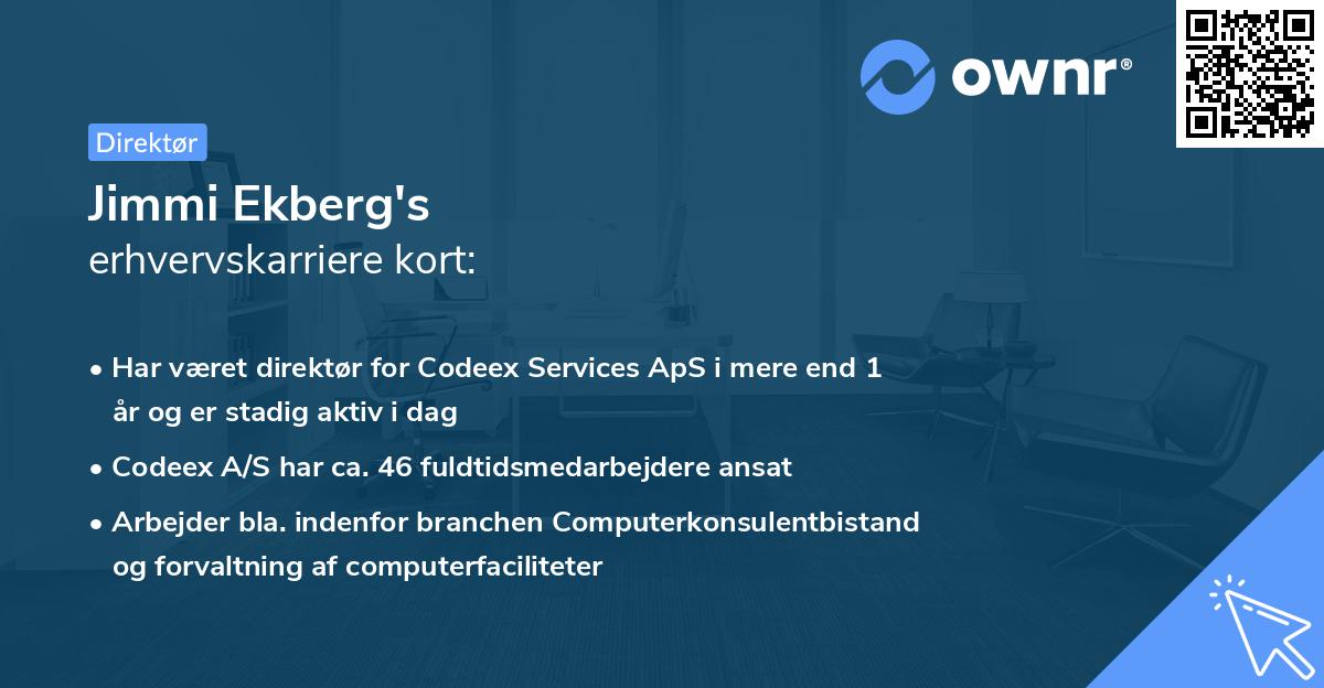 Jimmi Ekberg's erhvervskarriere kort