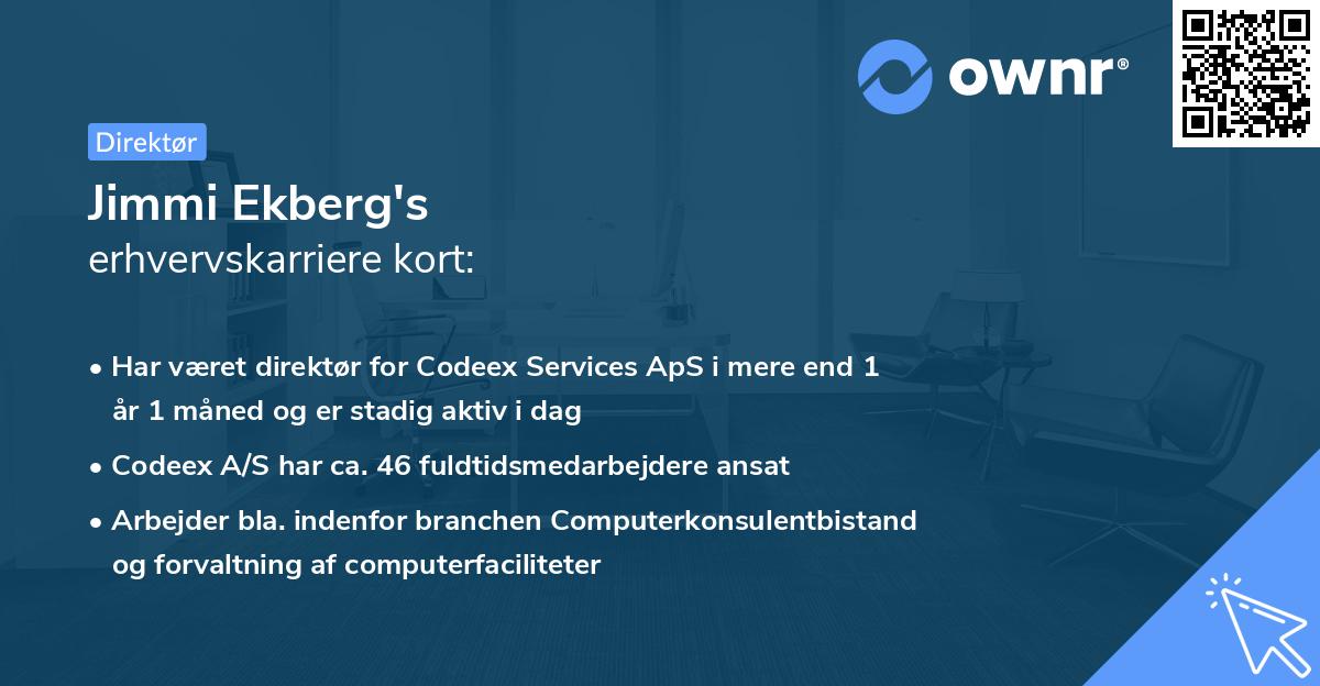 Jimmi Ekberg's erhvervskarriere kort