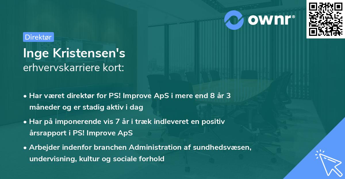 Inge Kristensen's erhvervskarriere kort