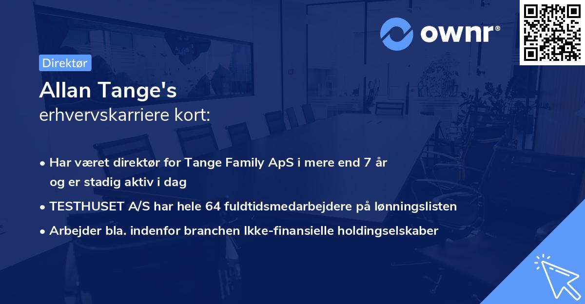 Allan Tange's erhvervskarriere kort