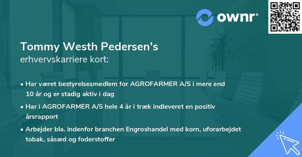 Tommy Westh Pedersen's erhvervskarriere kort