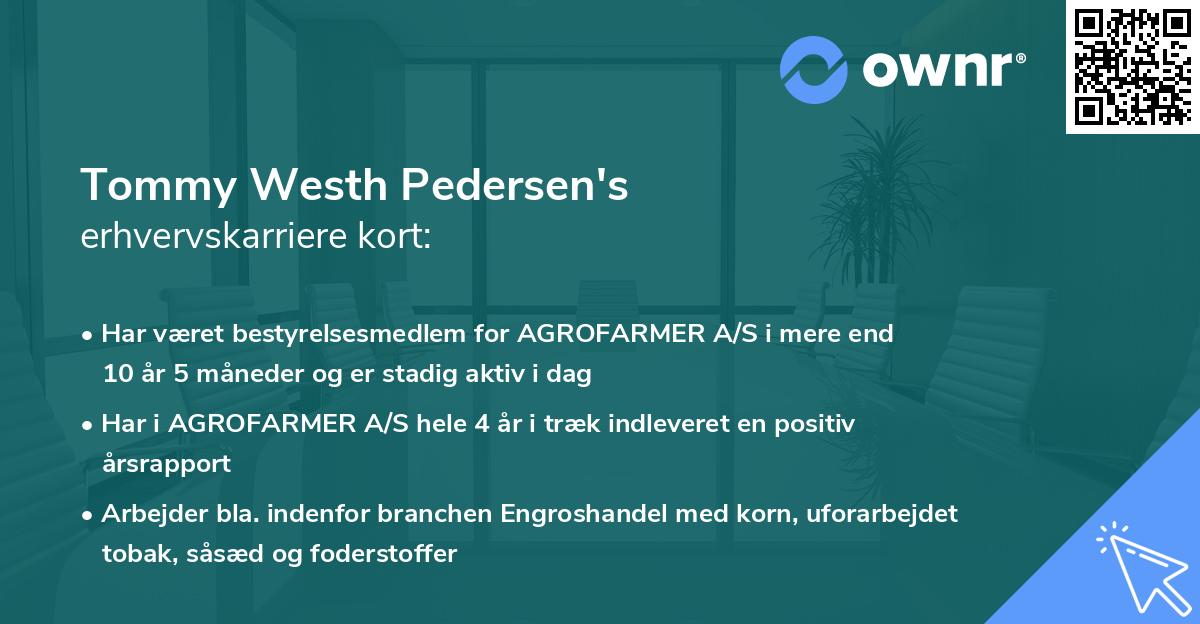 Tommy Westh Pedersen's erhvervskarriere kort