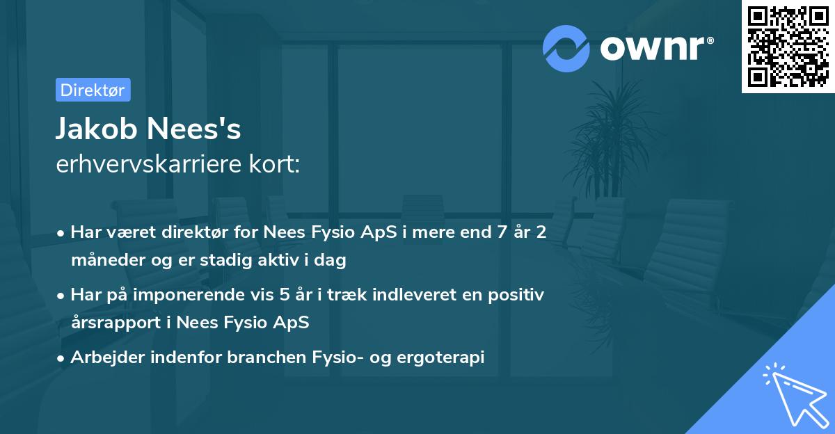 Jakob Nees's erhvervskarriere kort