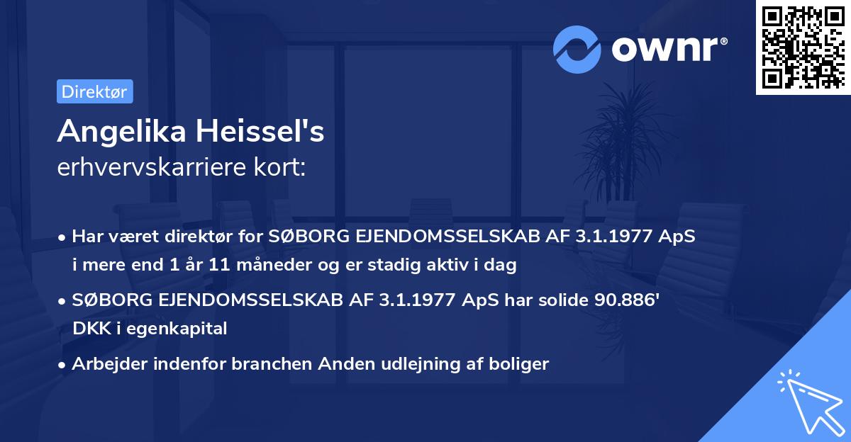 Angelika Heissel's erhvervskarriere kort