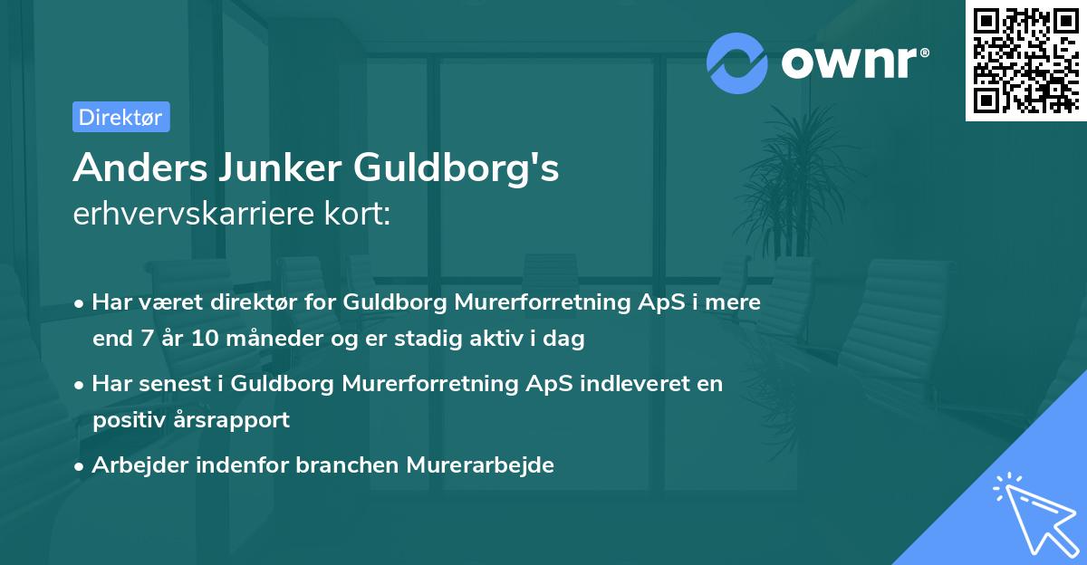 Anders Junker Guldborg's erhvervskarriere kort