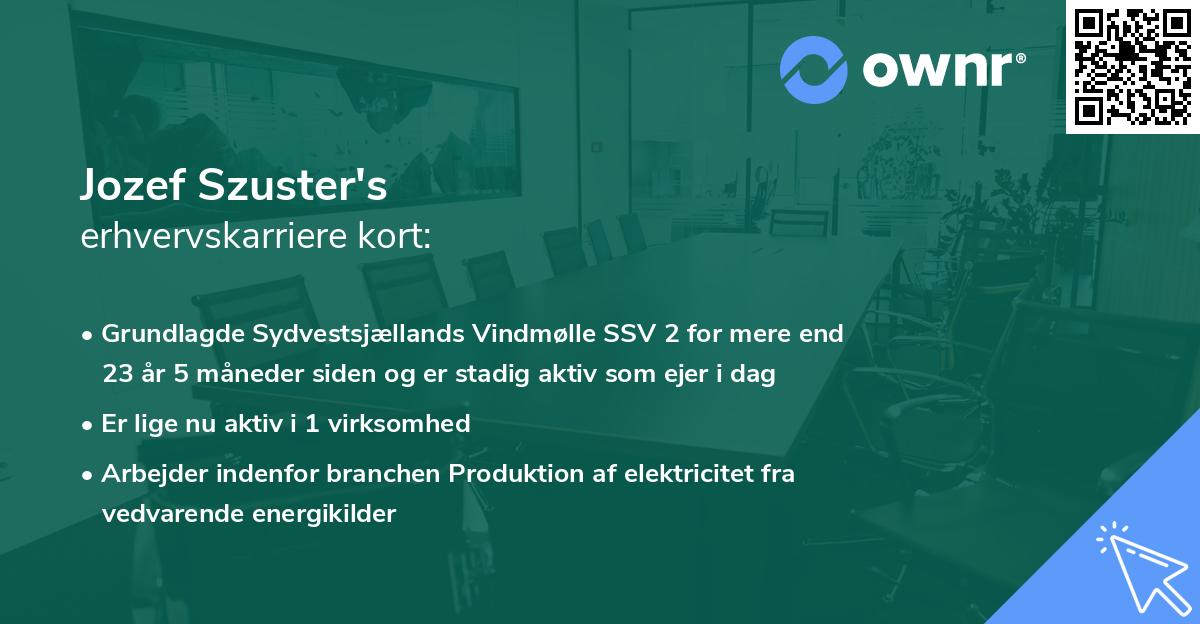 Jozef Szuster's erhvervskarriere kort