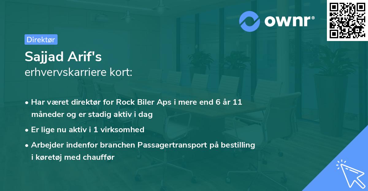 Sajjad Arif's erhvervskarriere kort