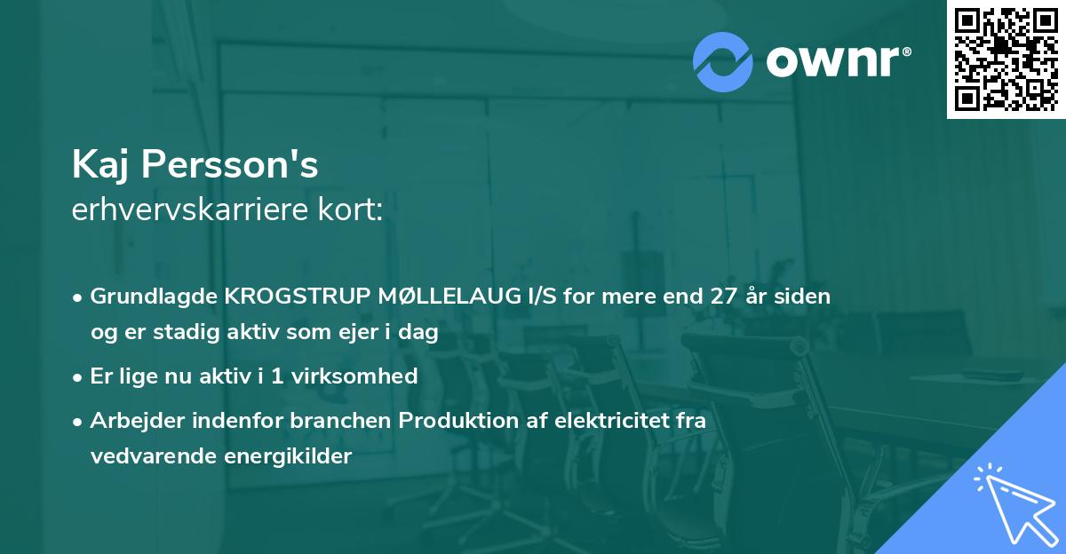 Kaj Persson's erhvervskarriere kort