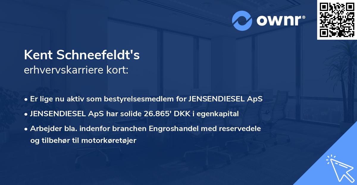 Kent Schneefeldt's erhvervskarriere kort