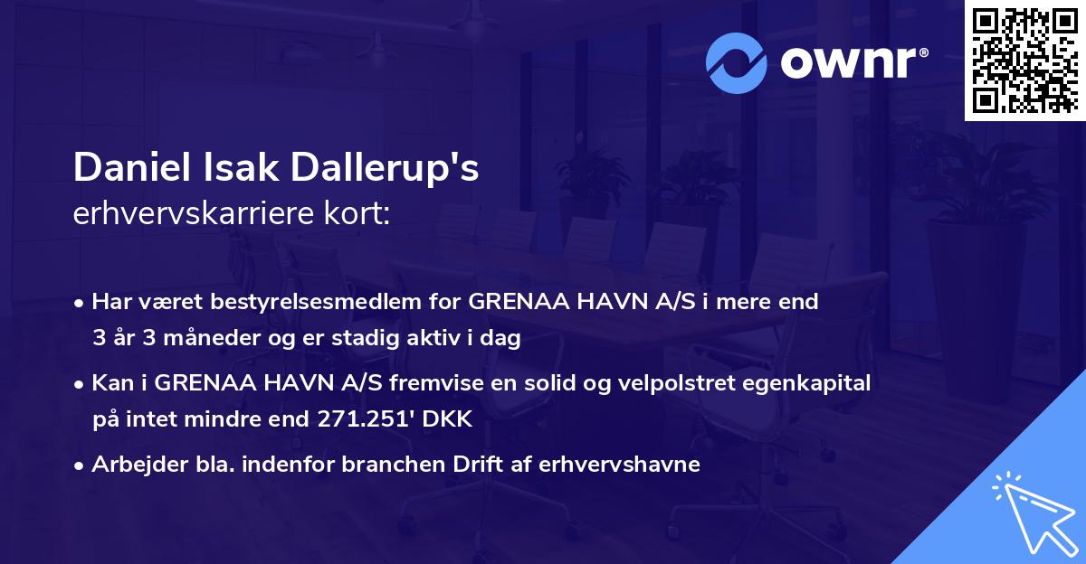 Daniel Isak Dallerup's erhvervskarriere kort