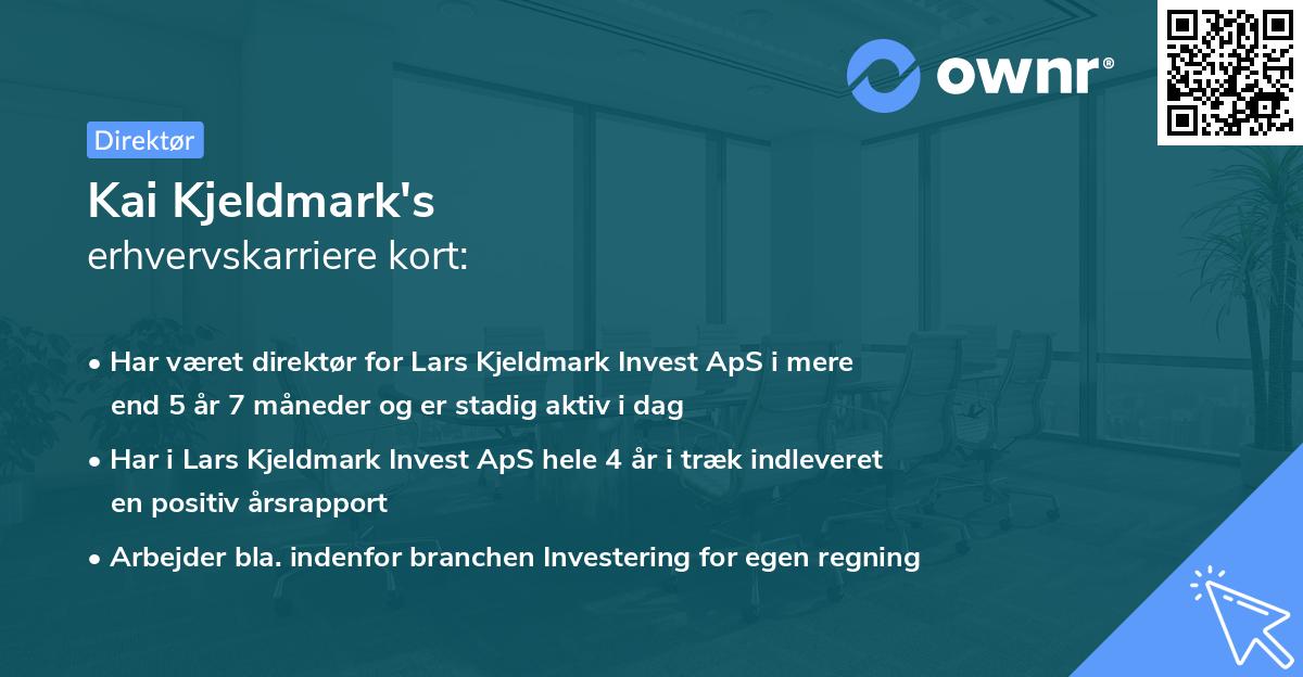 Kai Kjeldmark's erhvervskarriere kort