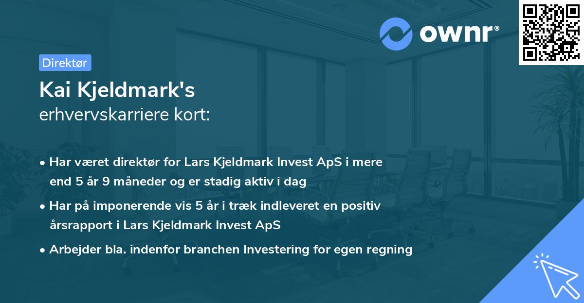 Kai Kjeldmark's erhvervskarriere kort