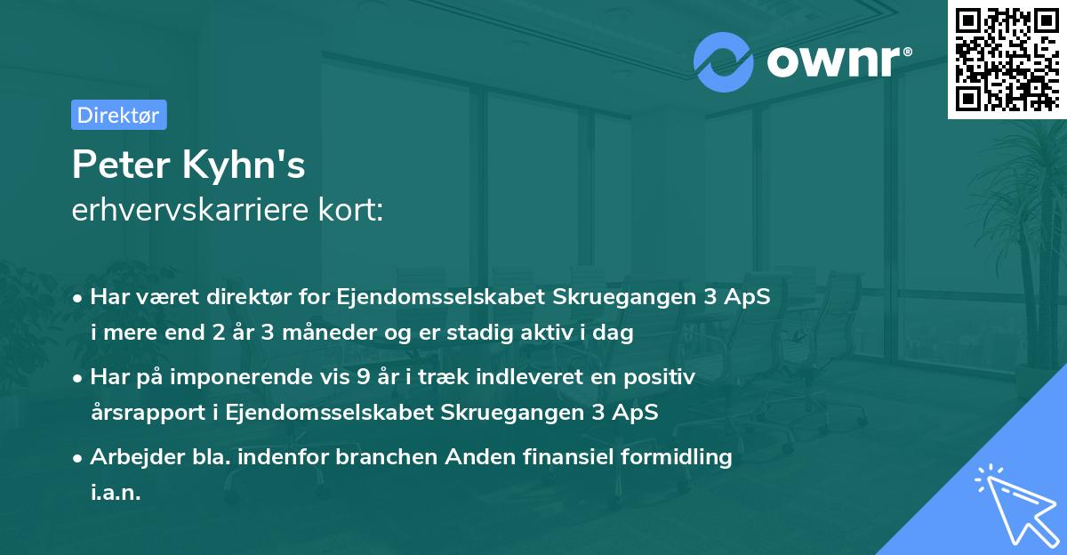 Peter Kyhn's erhvervskarriere kort