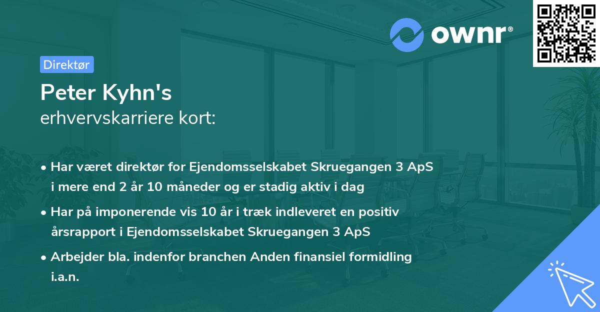 Peter Kyhn's erhvervskarriere kort