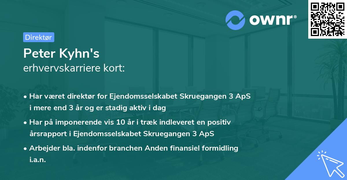 Peter Kyhn's erhvervskarriere kort