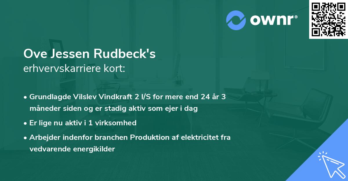 Ove Jessen Rudbeck's erhvervskarriere kort