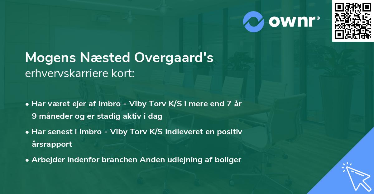 Mogens Næsted Overgaard's erhvervskarriere kort