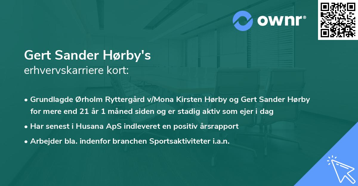 Gert Sander Hørby's erhvervskarriere kort