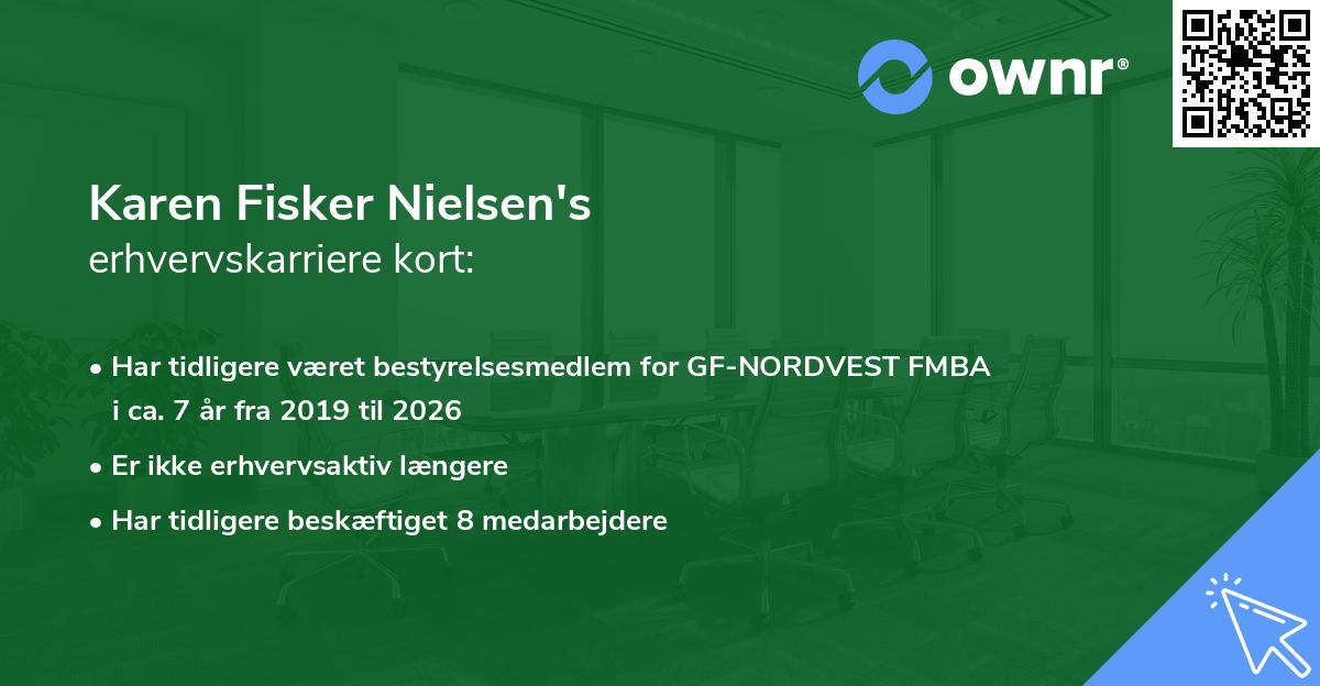 Karen Fisker Nielsen's erhvervskarriere kort