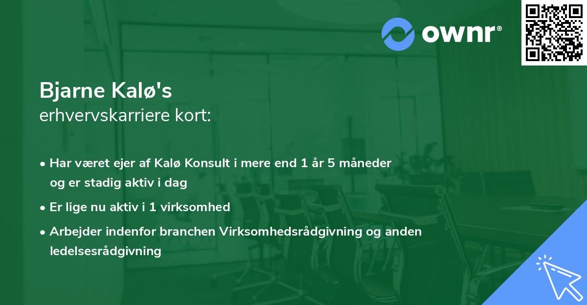Bjarne Kalø's erhvervskarriere kort