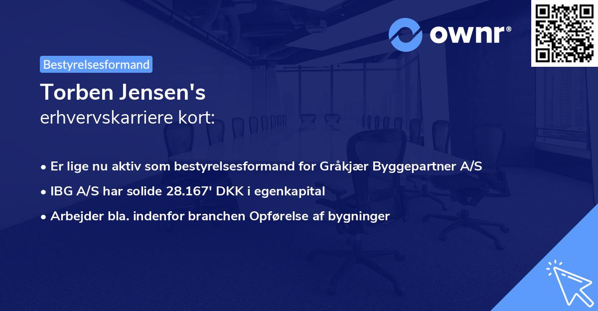 Torben Jensen's erhvervskarriere kort