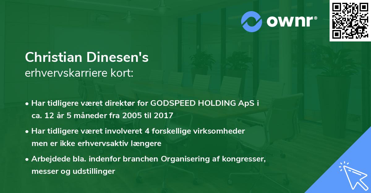 Christian Dinesen's erhvervskarriere kort