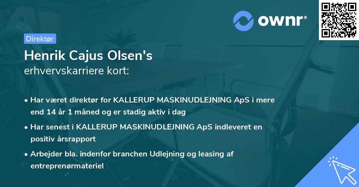 Henrik Cajus Olsen's erhvervskarriere kort