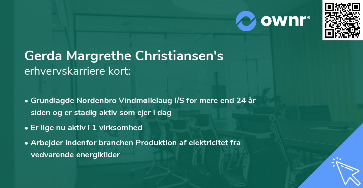 Gerda Margrethe Christiansen's erhvervskarriere kort