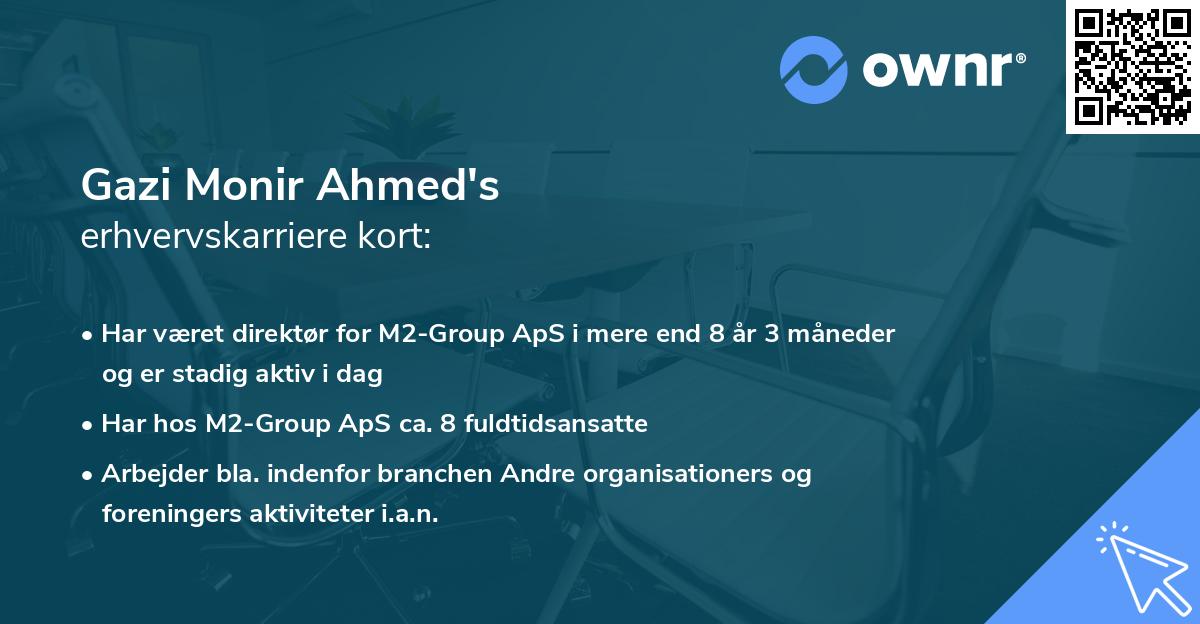 Gazi Monir Ahmed's erhvervskarriere kort