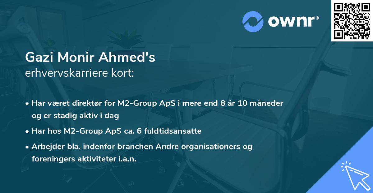 Gazi Monir Ahmed's erhvervskarriere kort