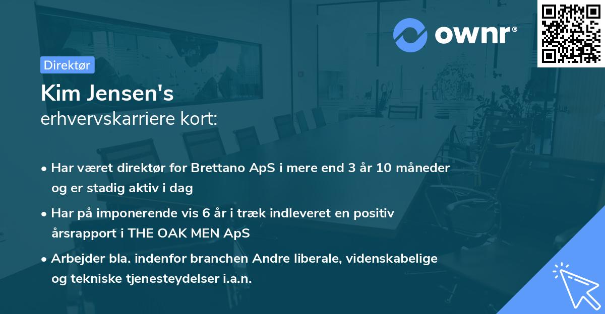 Kim Jensen's erhvervskarriere kort