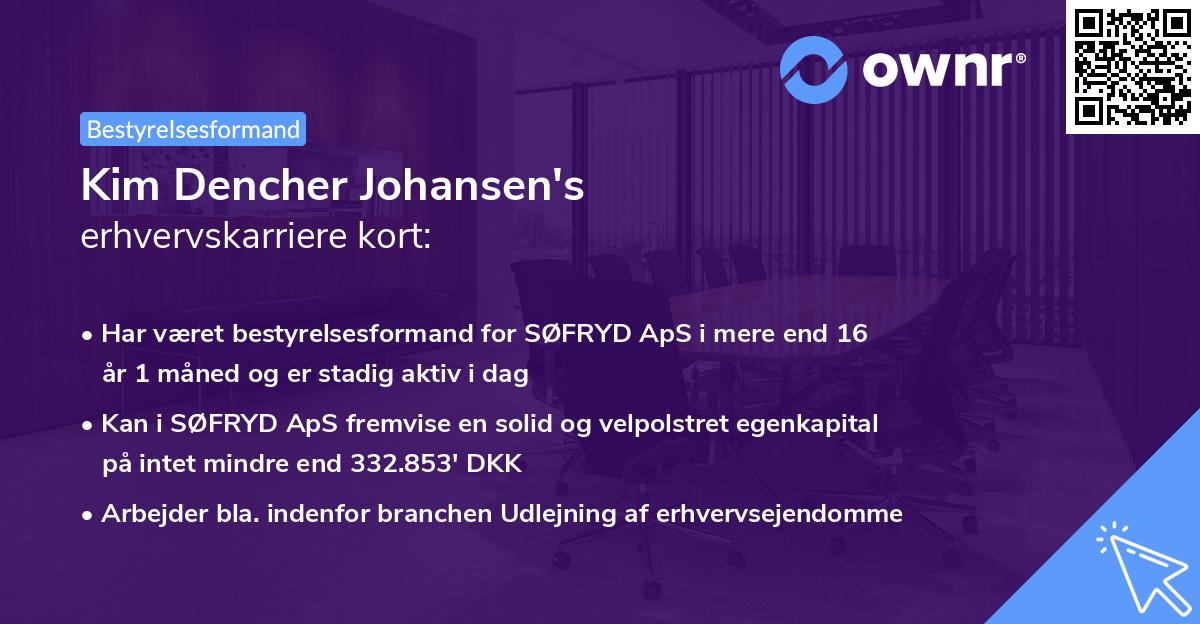 Kim Dencher Johansen's erhvervskarriere kort