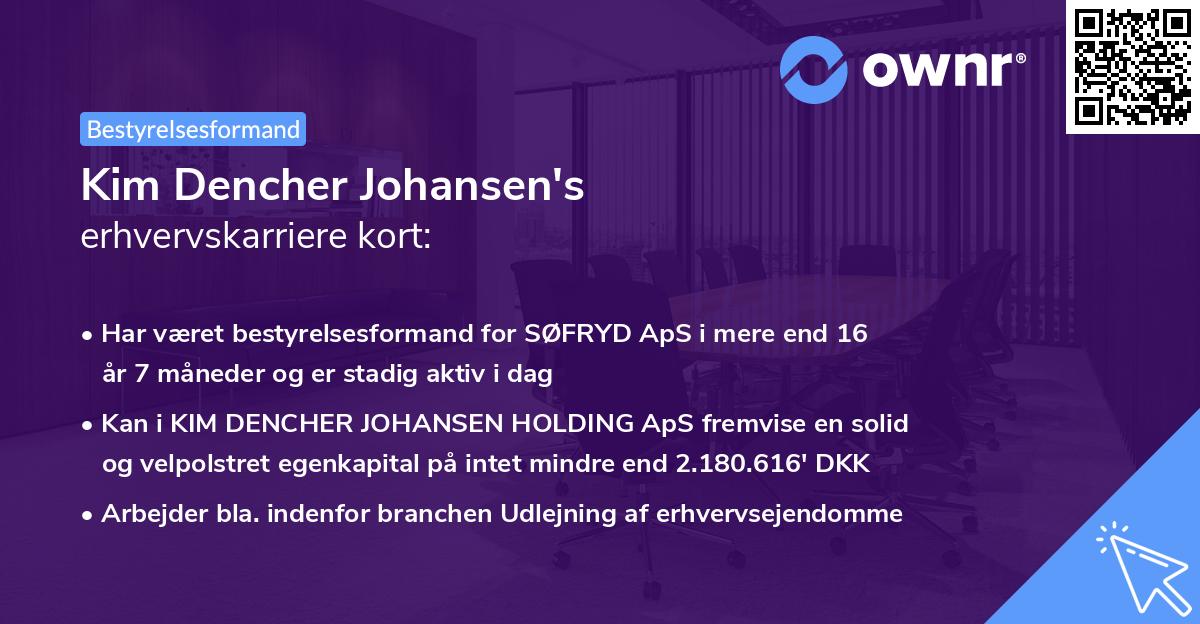 Kim Dencher Johansen's erhvervskarriere kort
