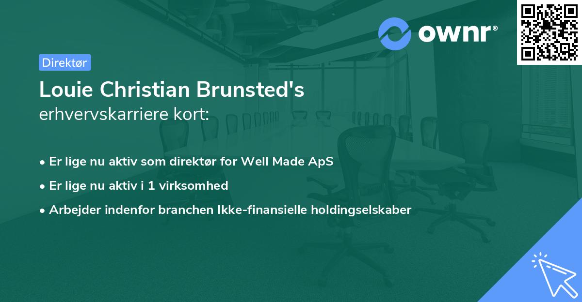 Louie Christian Brunsted's erhvervskarriere kort