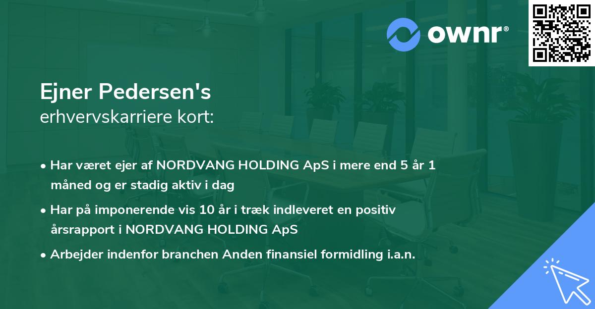 Ejner Pedersen's erhvervskarriere kort
