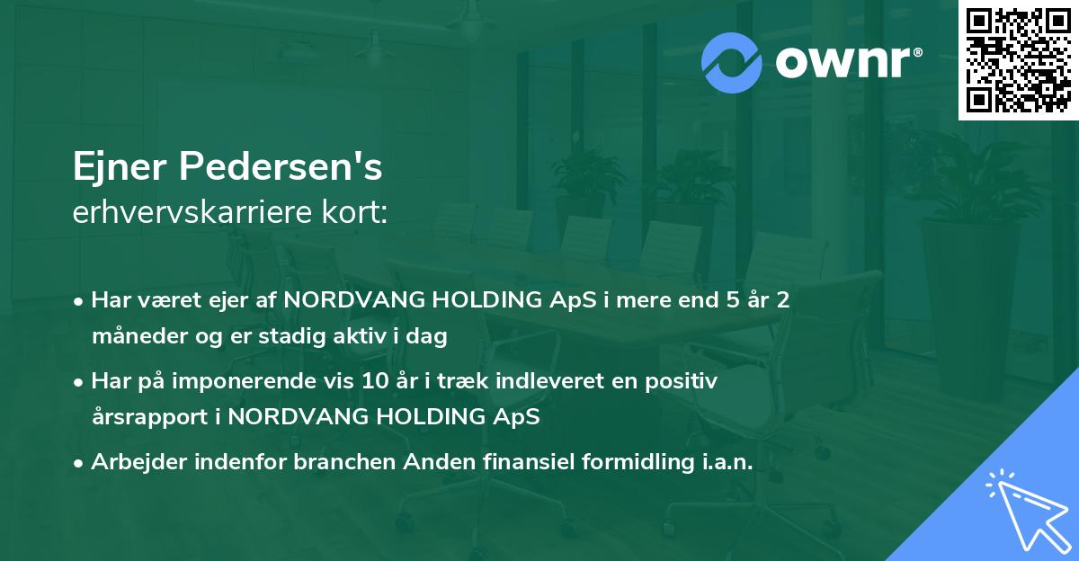 Ejner Pedersen's erhvervskarriere kort