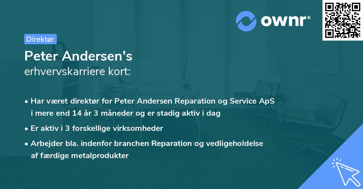 Peter Andersen's erhvervskarriere kort