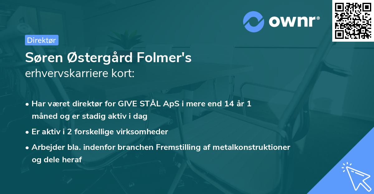 Søren Østergård Folmer's erhvervskarriere kort