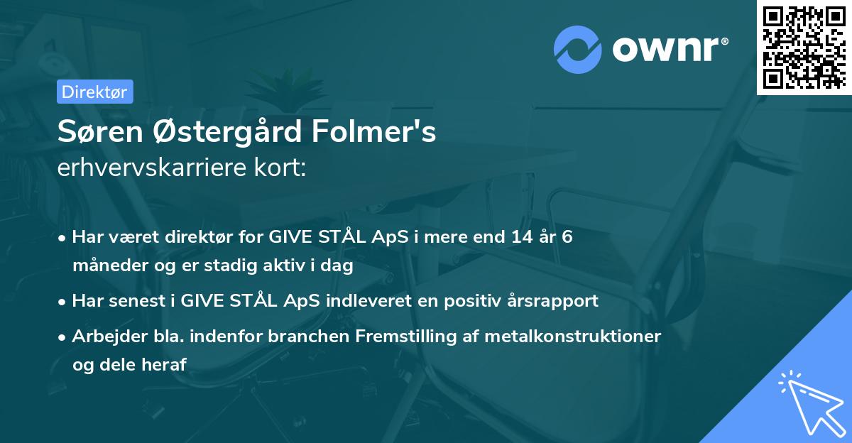 Søren Østergård Folmer's erhvervskarriere kort