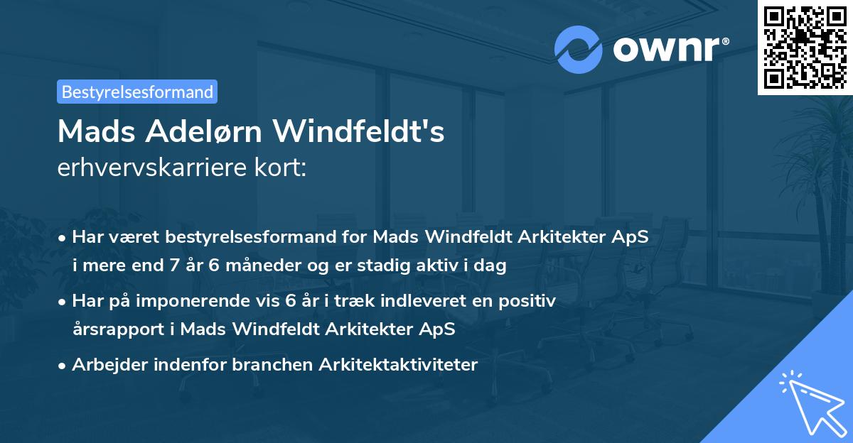 Mads Adelørn Windfeldt's erhvervskarriere kort